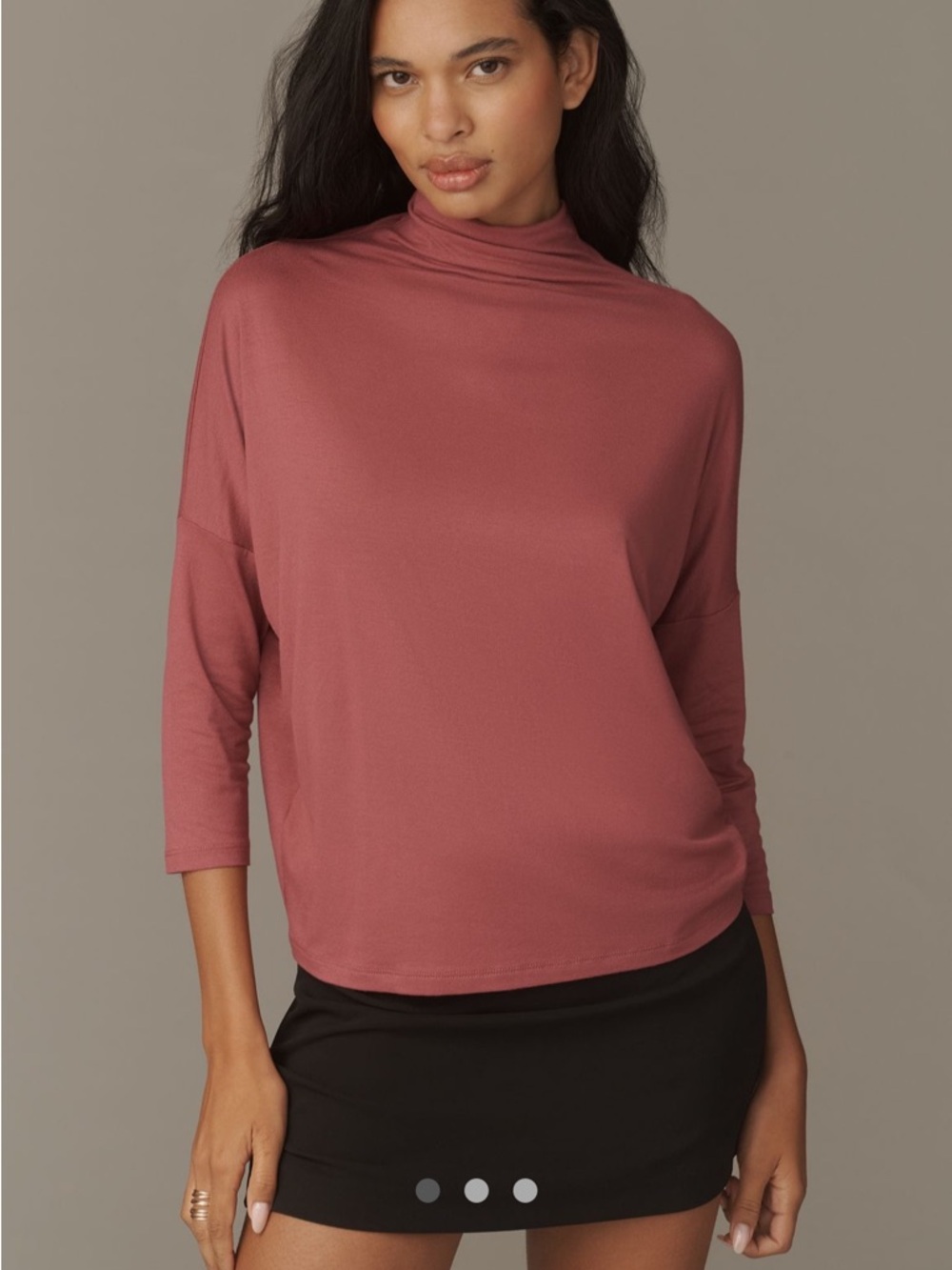By Anthropologie Dolman Turtleneck Top Size Small Dusted Plum NWT